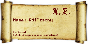 Masan Rázsony névjegykártya
